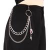 Heart Charm Jeans Chain for Women Men Decorative Waist Chain Wallet Chain Multilayer Metal Hiphop Chain for Street Wear