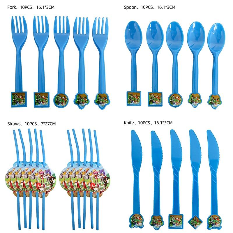 Party Birthday Supplies Set Cake Topper Banner Cups Balloons Plates