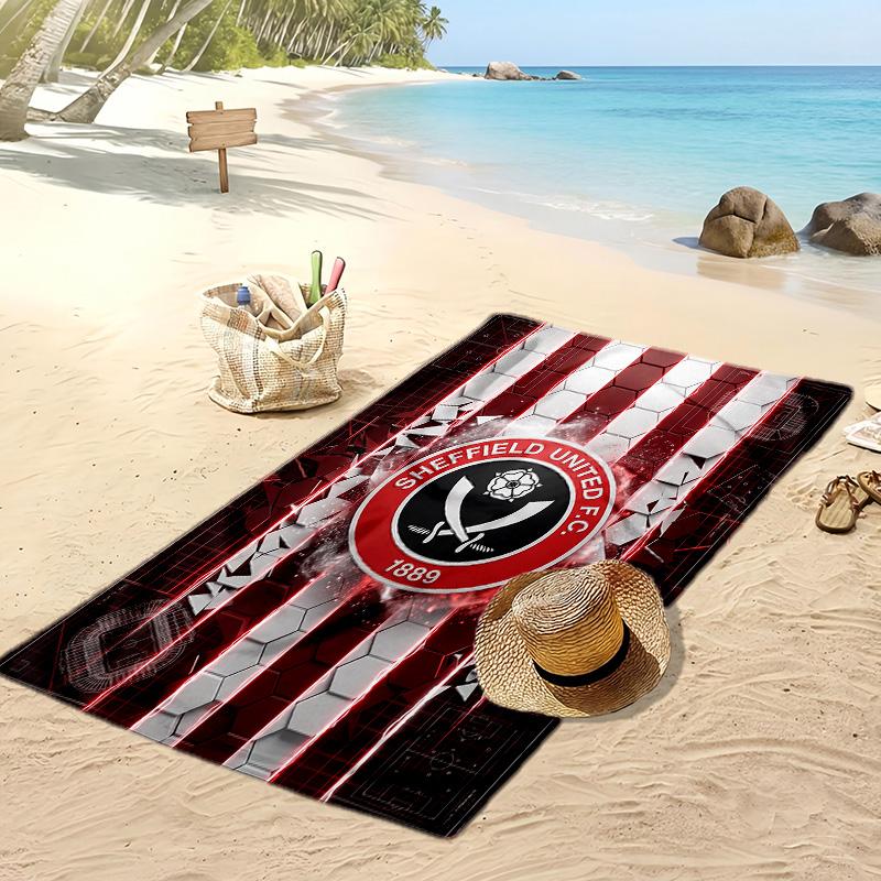 Asciugamano da Spiaggia con Stampa Calcio Sheffield United, Asciugamano Grande Morbido Asciugatura Rapida per Spiaggia Campeggio Nuoto
