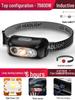 "Rechargeable Super Bright Headlamp for Outdoor Night Fishing - Ultra-Light, Long-Life, Induction-Controlled"