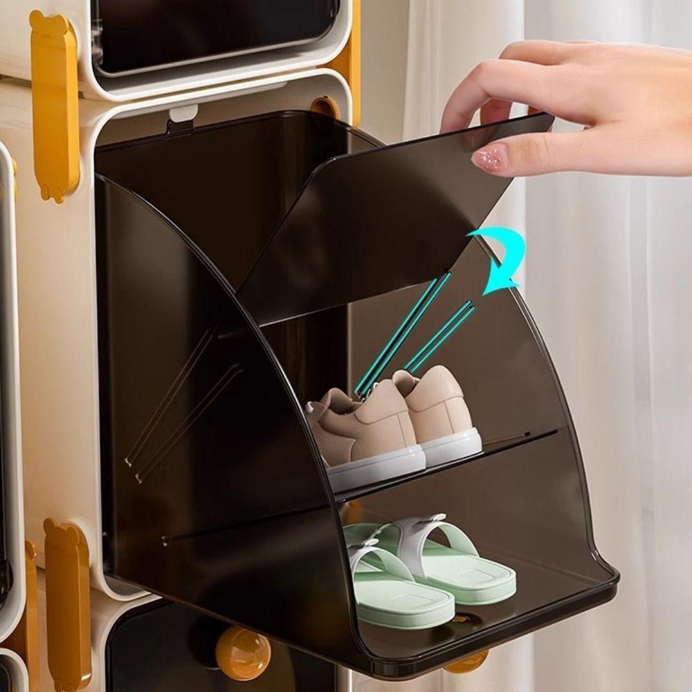 Dust-Proof Space-Saving Shoe Rack Acrylic Material Kids' Shoe Organizer  Home Use