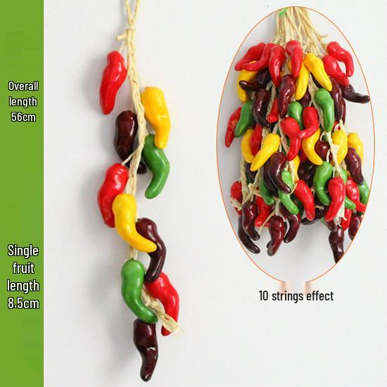 Farmhouse Decor: Pepper, Corn, Garlic, Veggie Fruit Skewers with Hemp Rope