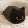 Adorable Round Cat Plush Pillow Soft Fluffy Stuffed Siamese Calico Black Brown Kitty Cushion For Sofa Back Decor