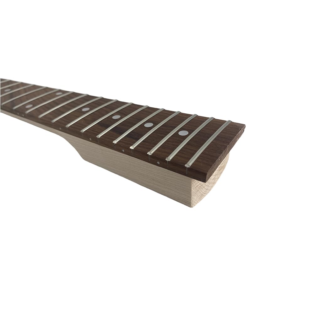 Vetimobato Maple Electric Guitar Neck 22 Frets 27 Inch Unfinished Replacement Part Maple Rosewood Fretboard Bolt-On Dot Inlay