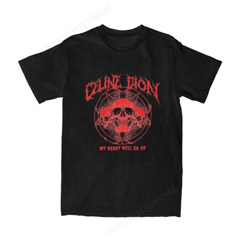 Unisex Celines Metal Dion My Heart Will Go On Metal TShirts Pure Cotton Clothes Summer Short Sleeves TShirt O Neck Tee Shirt