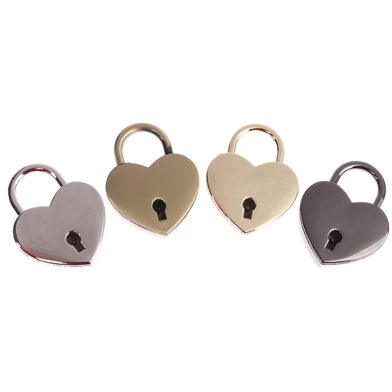 Cadenas Mini en Métal Vintage en Forme de Cœur pour Sac Valise Boîte à Bagages Serrure à Clé Avec Clé