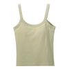 Women's Pure Cotton Strap Vest with Bra Breathable and Sweat Absorbing Comfortable Top Without Steel Rings