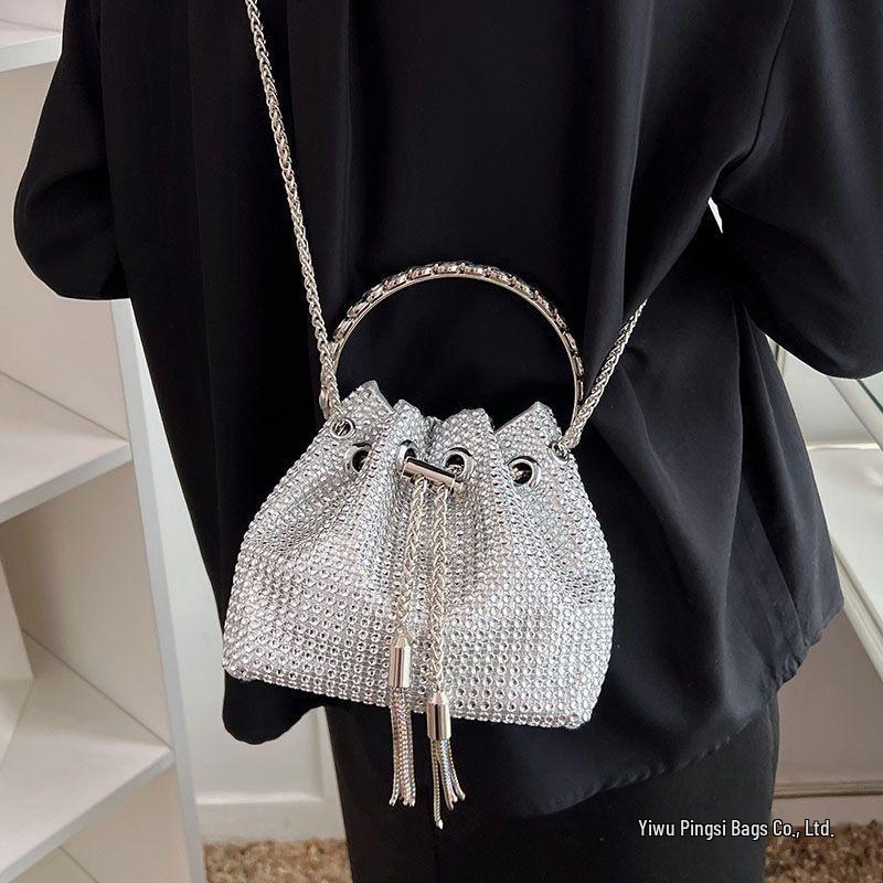 2025 Rhinestone French Shoulder Bag: Niche Design Chain Crossbody for Women’s Autumn