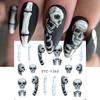 Halloween Skull Nail Art Water Decals Stickers Mummy Ghost Spiders Web DIY Nail Stickers Fake Nail Accessories