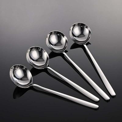 Acier inoxydable 304 Ruyi petite louche à soupe longue et courte ramen grande cuillère ronde cuillère polie miroir cuillère