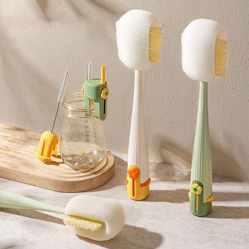 Five-In-One Bottle Cleaning Brush 360 Degrees Cup Lid Brush Multi-purpose Glass Cleaning Brush