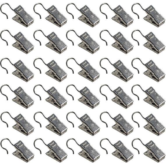 30Pcs Gold Small Curtain Clips with Hooks, Mini Metal Hook Clips for Photos, Home Decoration, Art Craft Display, Outdoor String Lights