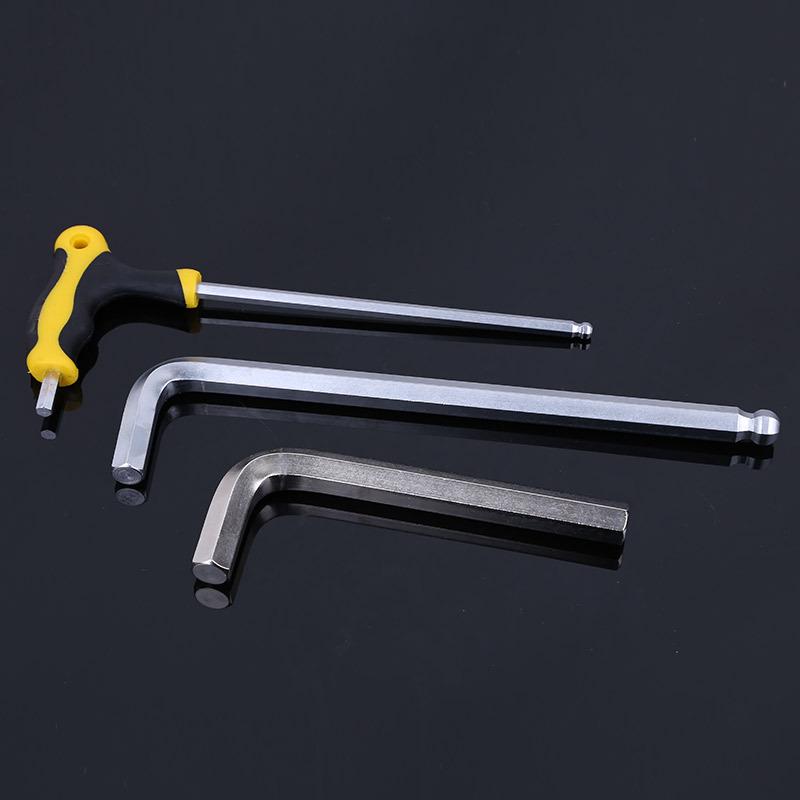Chrome Plated Hex Key Ball Head Metric Wrench with Labor-Saving Crutch Type Design