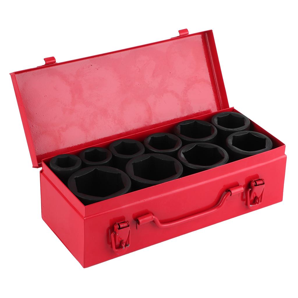 10 buc. Set scule portabile pentru auto, cu tubulare adânci metrice de impact 3 4in, 6 puncte, 22 50mm