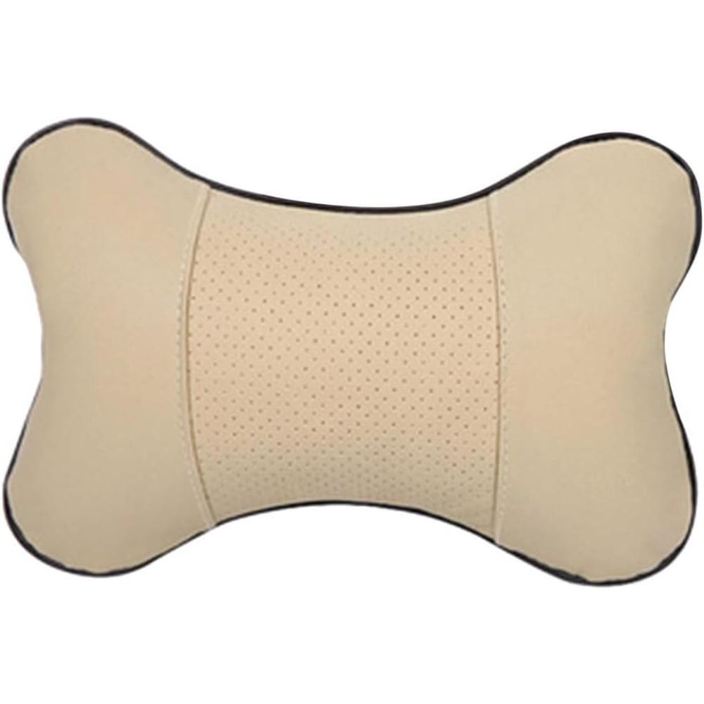 1PCS Car Neck Pillows Both Side Pu Leather Pack Headrest Fit for Most Cars Filled Fiber Universal Car Pillow