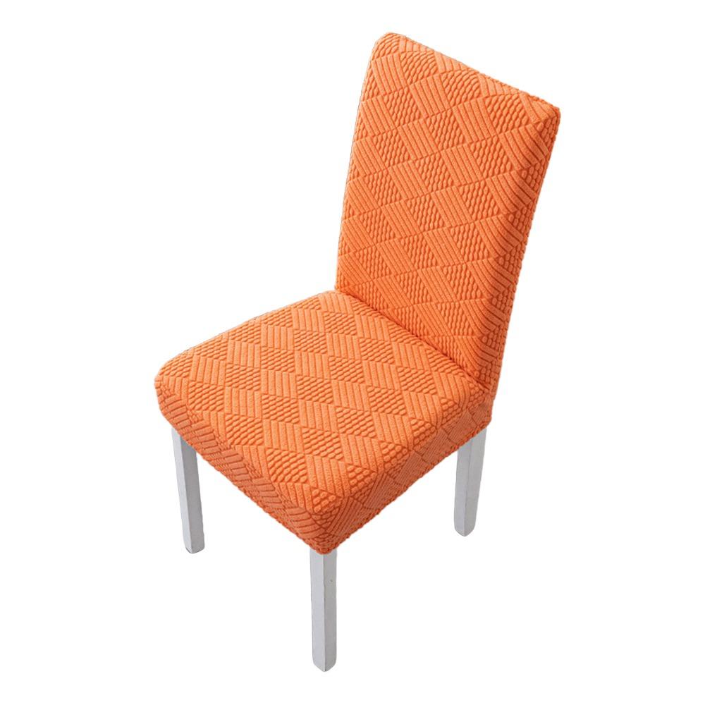 Long Checkered Dining Chair Cover Elastic Stretch Waterproof Seat Covers Solid Color Polar Fleece Jacquard Chair Cushion Cover