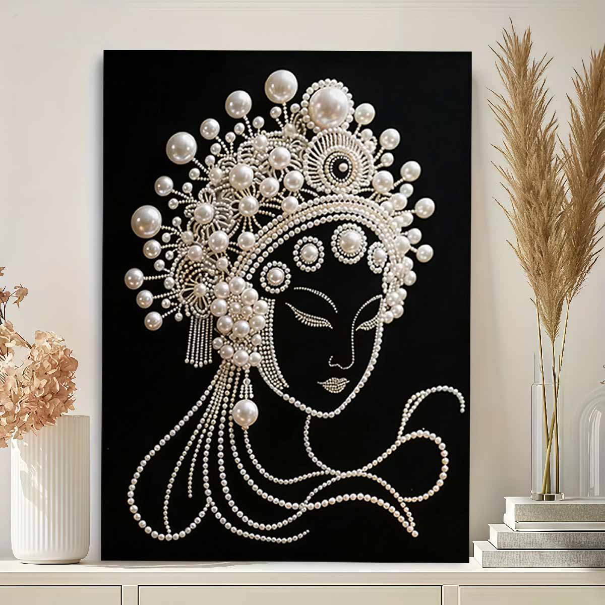 Pearl Opera DIY Diamond Art Kits 15.7x19.6inch Gem Art Diamond Painting Kits Without Frame for Adults Gift Idea Home Wall Decor