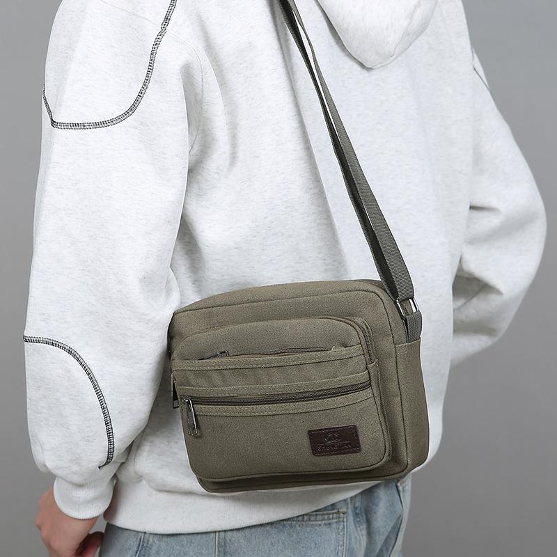 Men's Canvas Waist Pack – Large Capacity Outdoor Fanny Bag with Phone Pocket for Running Hiking & Travel