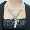 Lock Bone Chain Retro Chic Pearl Necklace Minimalis Elegant Zinc Zinc Alloy Pearl Necklace  Gift