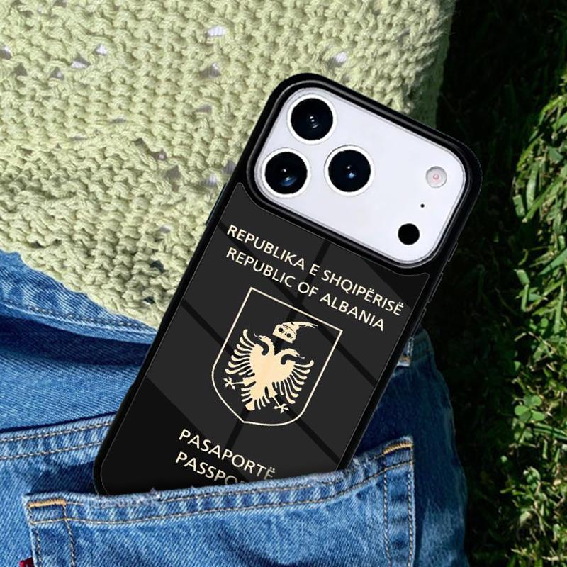 Albania Passport Soft Phone Case Cover for IPhone 11 12 13 14 15 16e 17 Pro Max Coque for IPhone 17 Air