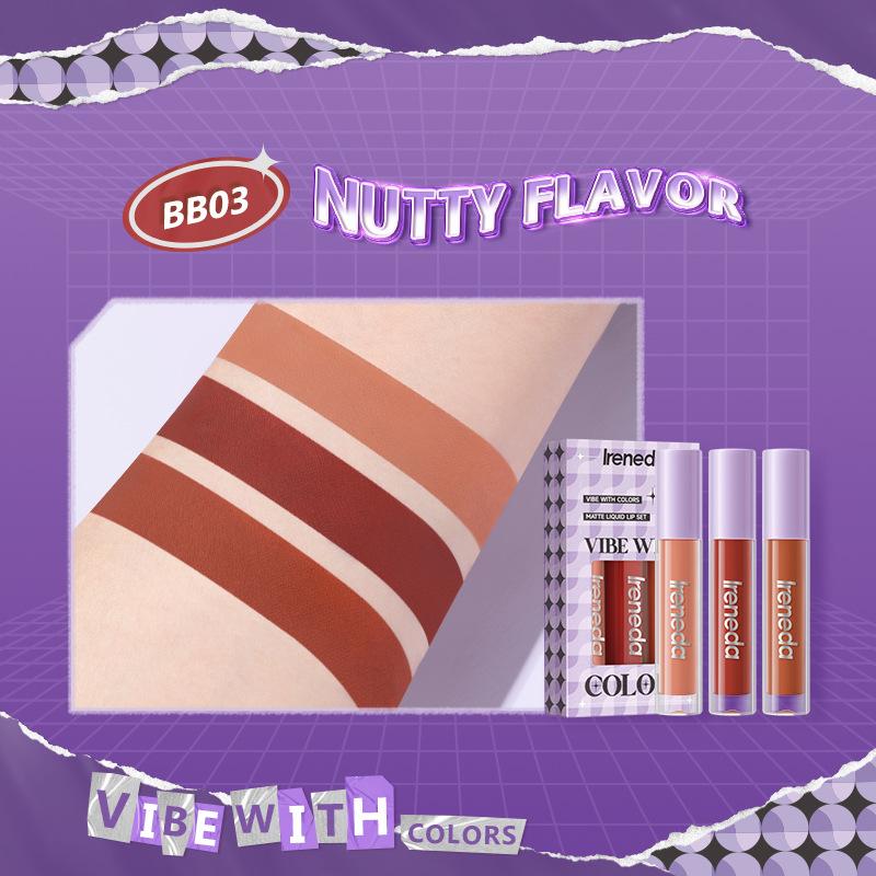 

JYL IRENEDA Non stick Cup Matte Lip Gloss Set S01 BB03_53.4g тілесний