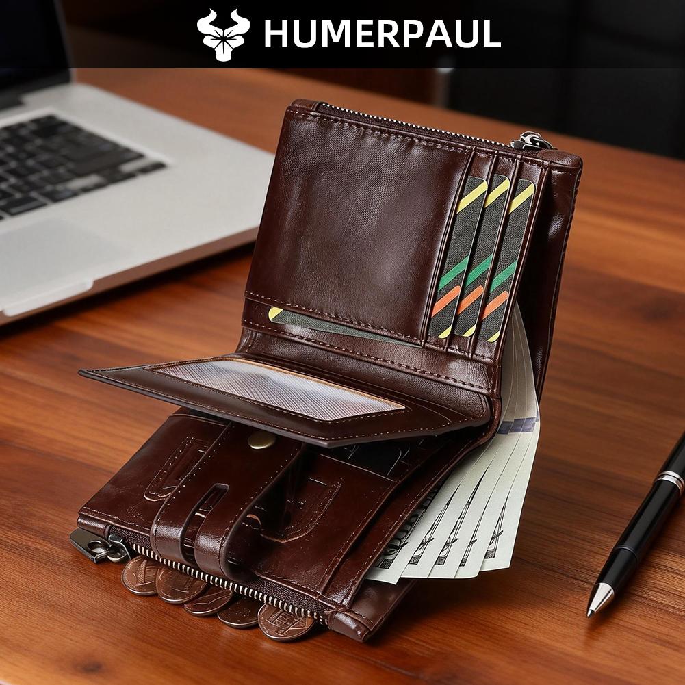 Humerpaul ארנק לנשים - נגד גניבה RFID שבב RFID מתקפל דו-צדדי קיבולת גדולה חריצי כרטיסים מרובים ארנק קצר