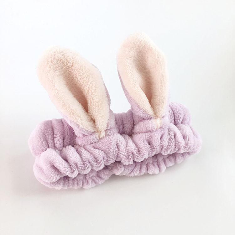 Solid Color Stereo Rabbit Ear Hair Band Hair Accessories Non-slip Face Wash Head Hoop Wash Hair Hoop Head Cover