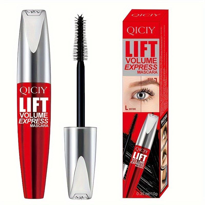 QICQY Lift Volume Express Waterproof Mascara for All Skin Types, Black - Long-Wearing, Lengthening, Clump-Free Formula with Intense Curl & Density