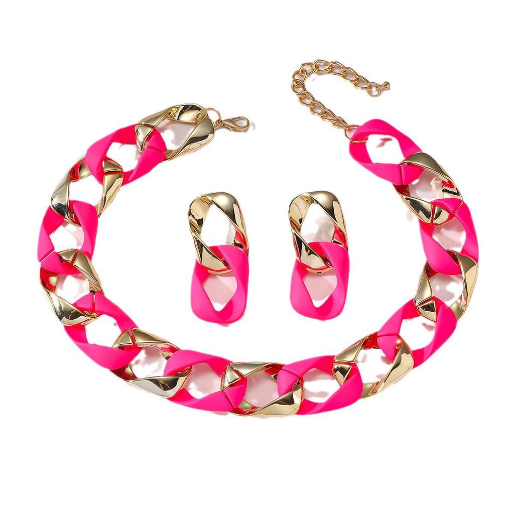 Trendy Resin Patchwork Necklace - Influencer Style