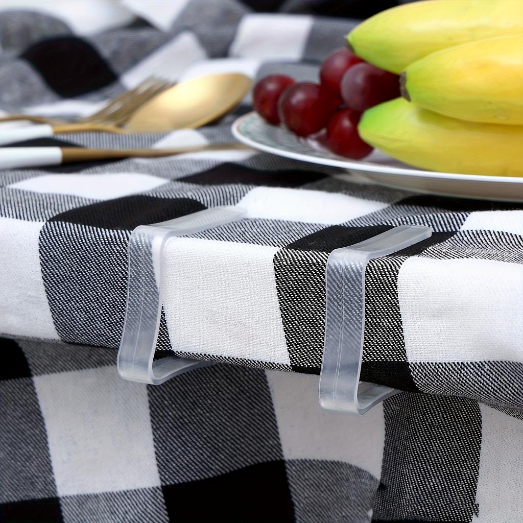 Clear Plastic Tablecloth Clips - Invisible Non-Slip Grips, No Drill Required, Transparent Table Skirt Holders for Secure Fit, Ideal for Home