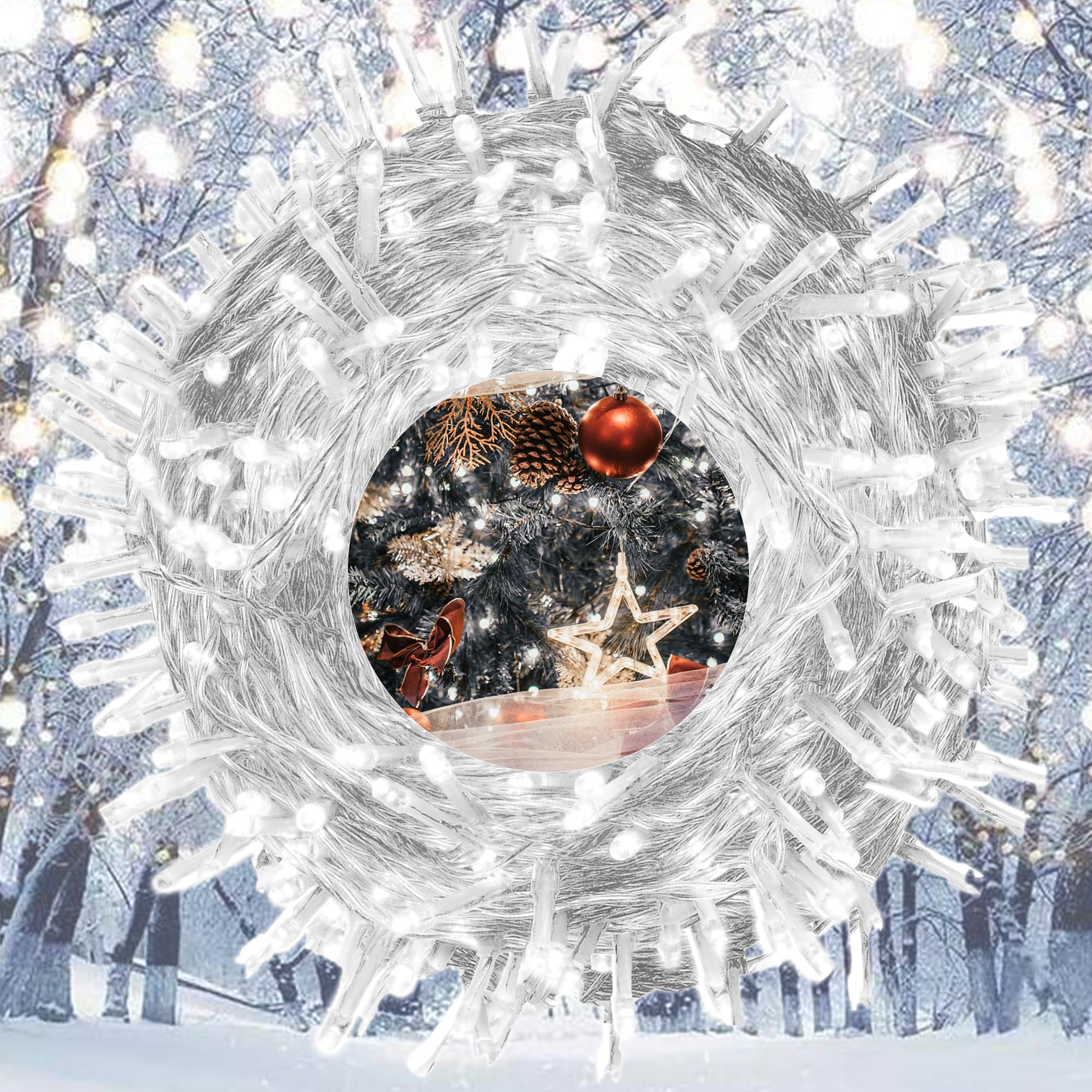 

KIMOC Christmas 100 10m Controller Memory 8 Lighting Christmas Tree Beautiful Indoor Long Safe and Easy Warranty Included Lights, Straight, Bulbs,