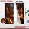 2pcs, 2D FLAT PRINTING Curtains (Without Rod) Mystic Library Creative Chic Curtains Durable Polyester Curtains Decorations