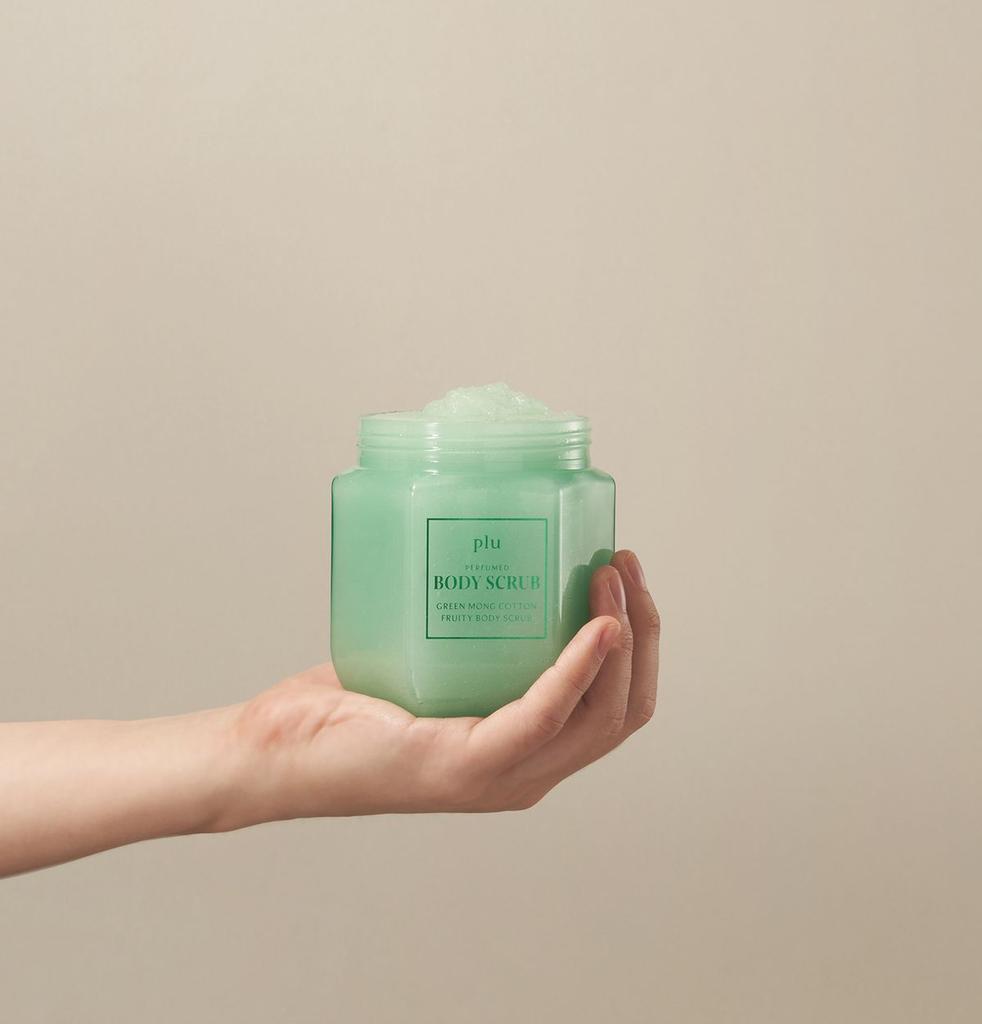 Perfumed Fruity Body Scrub Green Mong Cotton 500g + Silver Spoon