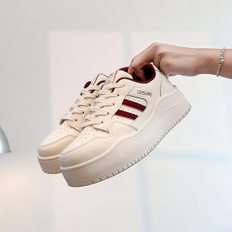 

2025 весна белые туфли новая корейская версия ins студентки платформа увеличивающая рост спортивные кеды повседневная уличная съемка MXF03 40