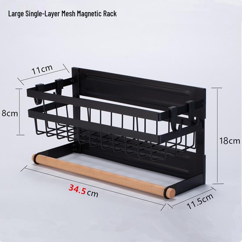 Magnetic Refrigerator Side Rack & Kitchen Paper Towel Holder with Cling Film Storage