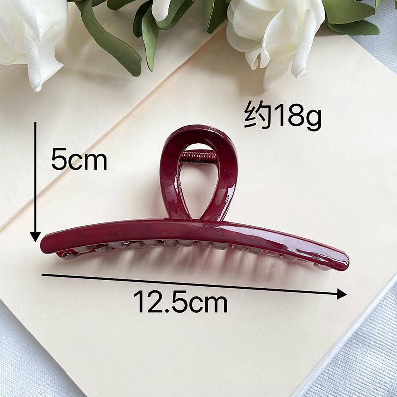 Acrylic Geometric Red Hair Claw for Women, Hair Styling Claw, Shark Clip, Back of Head Hair Accessory, Hairpin