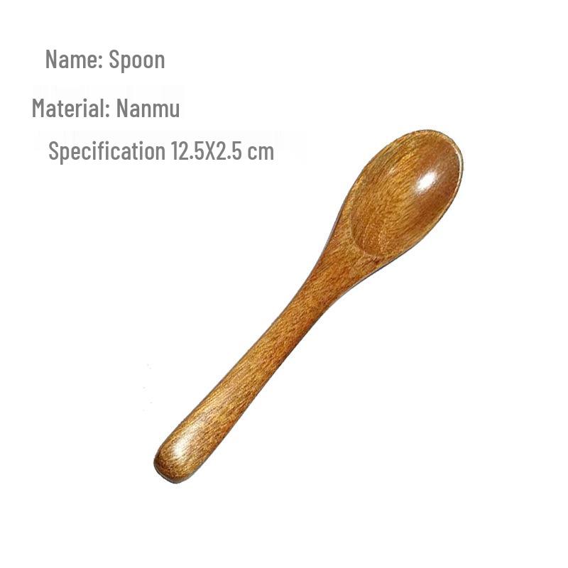 Camphor Wood Multi-Purpose Spoon Set: Coffee, Milk Tea, Honey, Dessert, Soup & Fork for Adults and Children.