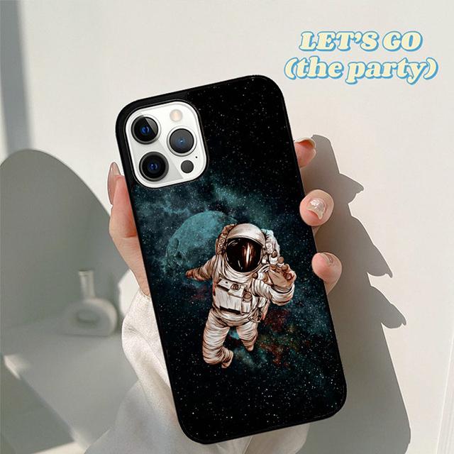 Autumu Moon Stars Space Astronaut Phone Case Cover for iPhone 17 Air 16 16e 15 12 11 13 14 Pro Max Apple Plus Coque