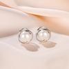 2024 Light Luxury 925 Sterling Silver Freshwater Pearl Stud Earrings for Women