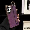 Plating Bling Glitter Wrist Strap Holder Case For Samsung S25 Ultra S24 FE S23 S22 Plus Soft Silicone Bumper Protection Cover