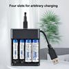 Smart 4-Slot Battery  r for AACelsius  Ni-MH Batteries Fast Charging USB Plug and Play Re able Battery Charging Dock