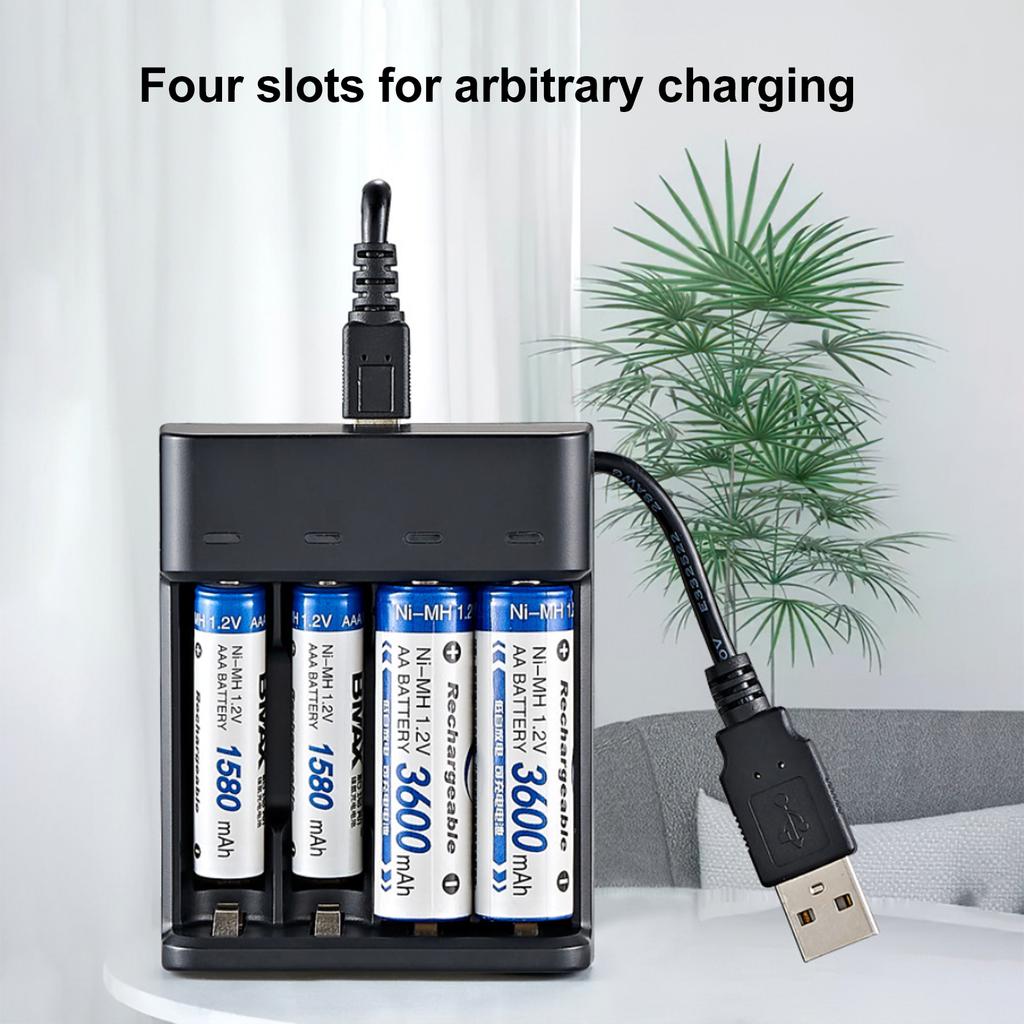 Smart 4-Slot Battery r for AACelsius Ni-MH Batteries Fast Charging USB Plug and Play Re able Battery Charging Dock