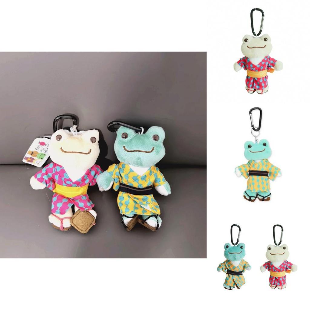 Cute Kimono Smiling Big Eyes Frog Plush Toy Keychain Pendant For Bag Accessory And Collectible Gift Item