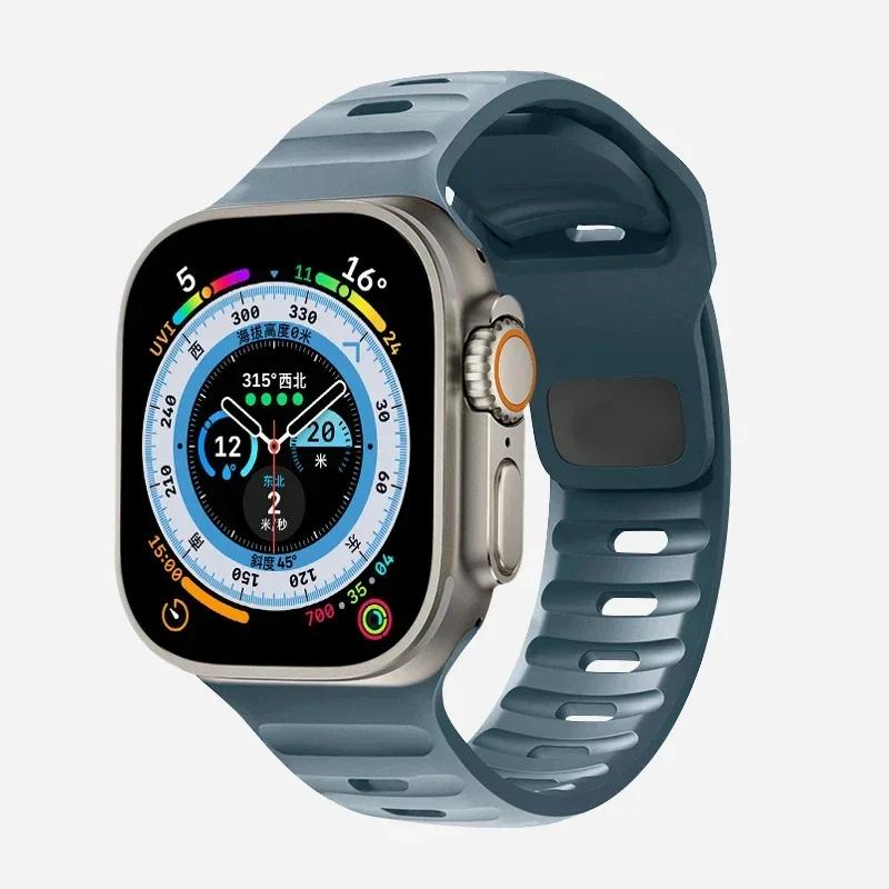 Soft Silicone Strap For Apple Watch Band Ultra 2 49mm 44mm 45mm 42mm 41mm 42mm sport Watchband iwatch Serise 5 6 7 8 9  bracelet