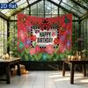 Floral Insect Banner Backdrop, Colorful Polyester Wall Decor for Nature Theme Party