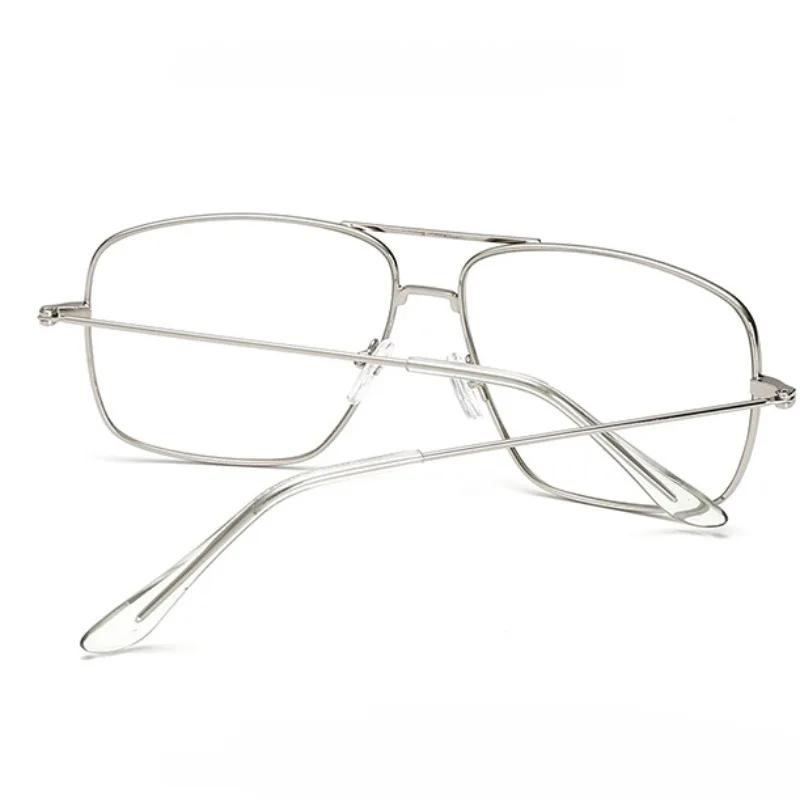 Fashion Square Frame Vintage Eyeglasses Women Oversized Metal Glasses Frame Anti Blue Light Glasses Gold Optical Spectacle