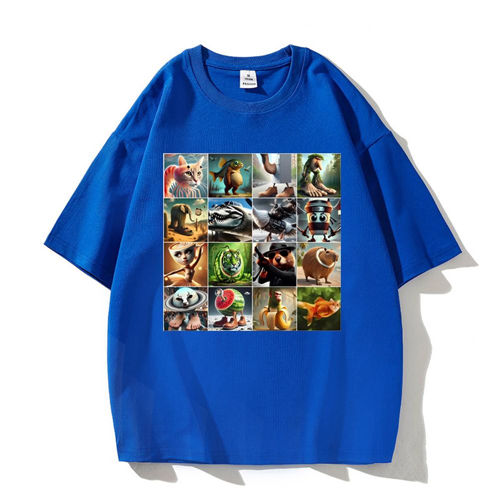 Brainrot Meme Italian for Men Women T-Shirt Brain Rot-style Imitation Art Y2k High Quality Cotton Graphic Tee