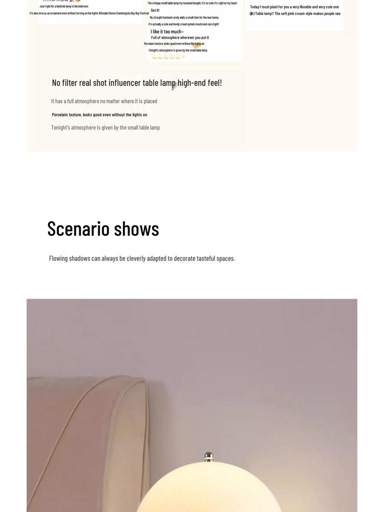 Cross-Border Mushroom Table Lamp - Cream Style, Soft Light, Girlish Bedroom Night Light