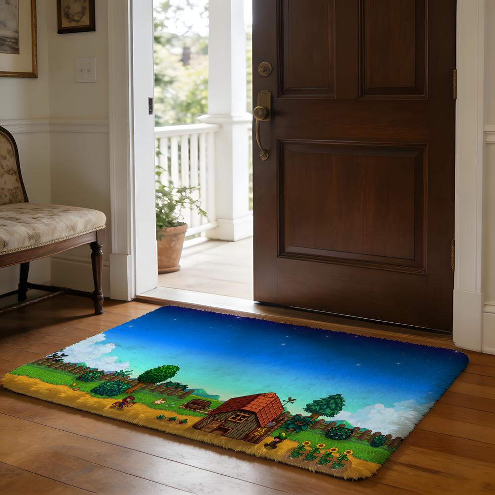 Floor Mat Soft Flannel Rug Non Slip Absorbent Mat for Bathroom Bedroom Home Decor Hot Anime S Stardew V Valley