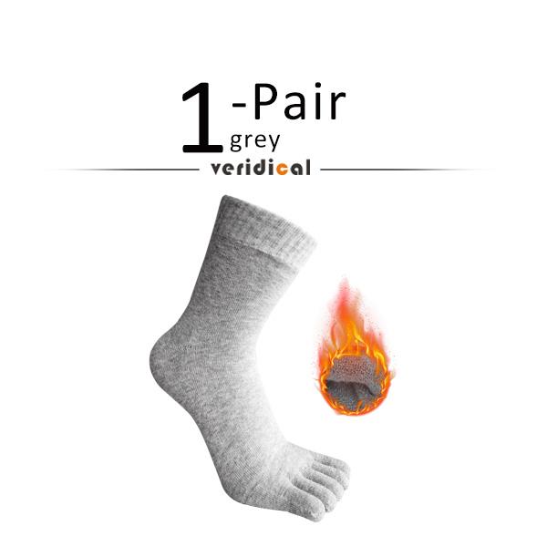 1/5 Pairs Winter Thick Five Finger Socks Man Cotton Solid Business Anti-Bacterial Breathable Warm Floor Sleeping Terry Toe Socks